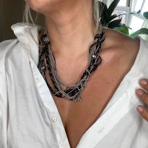 Henri Bendel Black & Silver twisted necklace